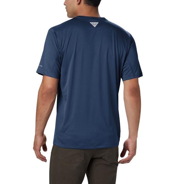 Columbia PFG Zero Rules T-Shirt Blue For Men's NZ53241 New Zealand